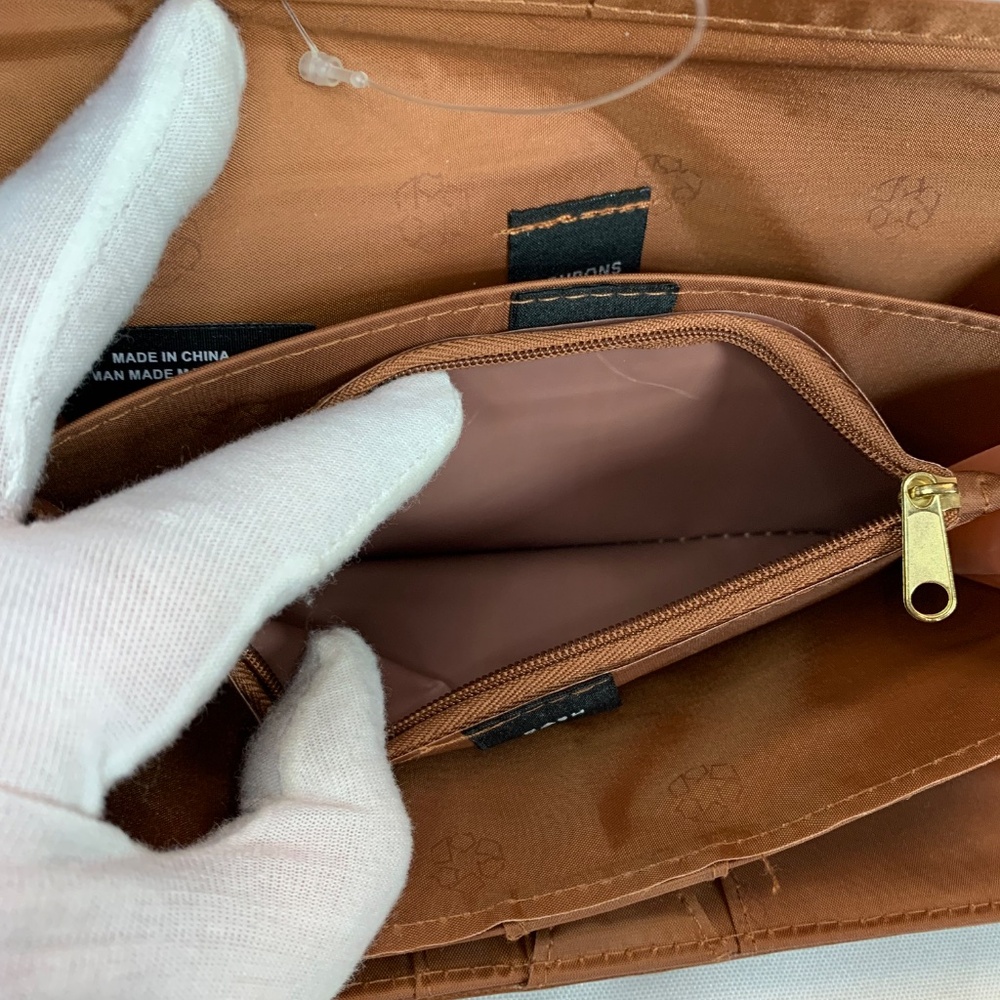 NWOT SafeKeeper Brand Brown with Colorful Stripes Trifold RFID Wallet! - Picture 11 of 12
